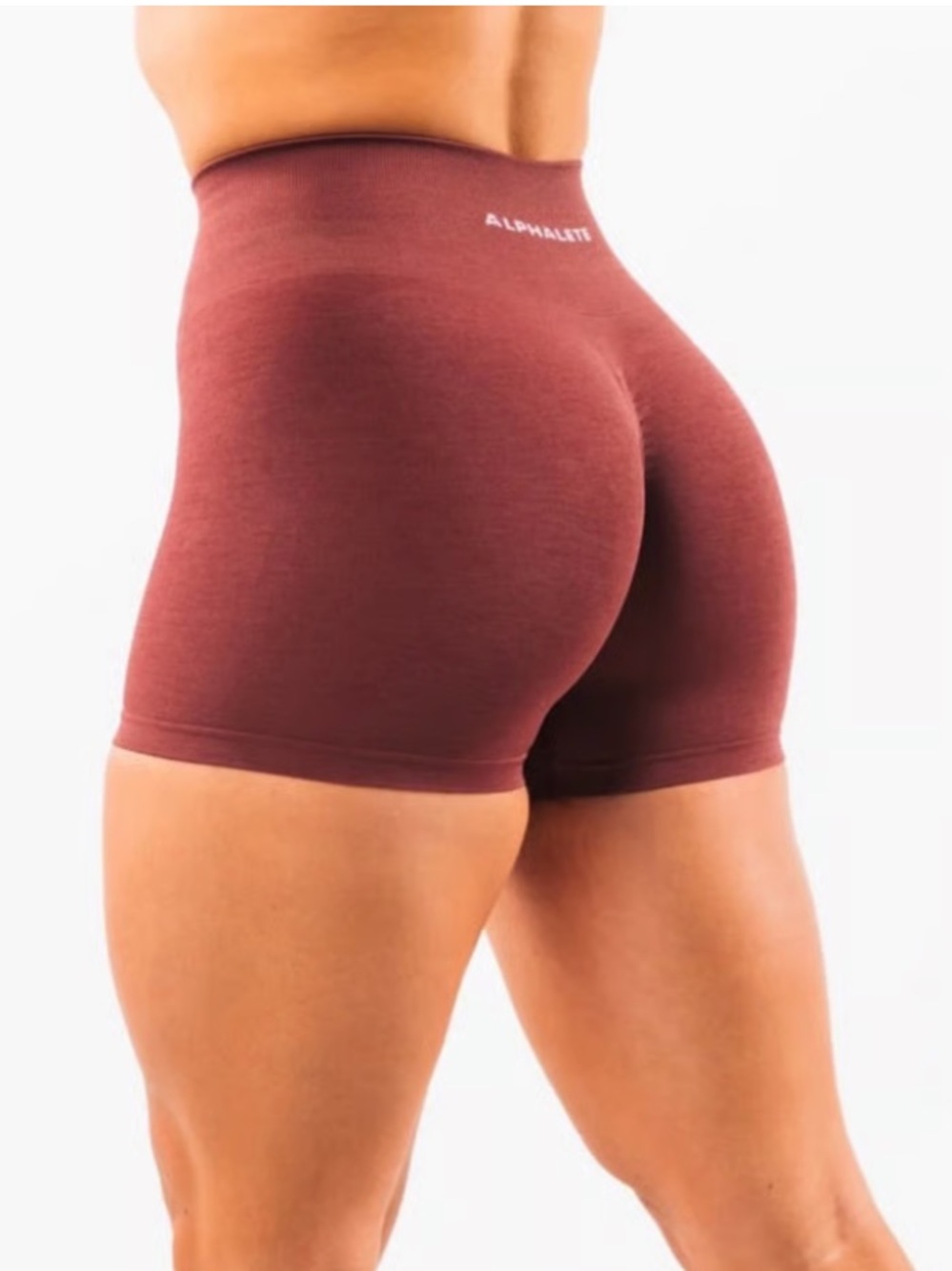 NWT Alphalete Seamless High-Rise 4.5 Bike Shorts in Burgundy / ‘Dusty Rose’